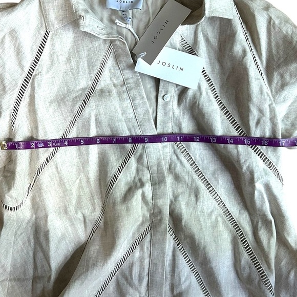 NWT JOSLIN SELENA LINEN MINI SHIRT Dress Size 4 100% Linen - Picture 8 of 12
